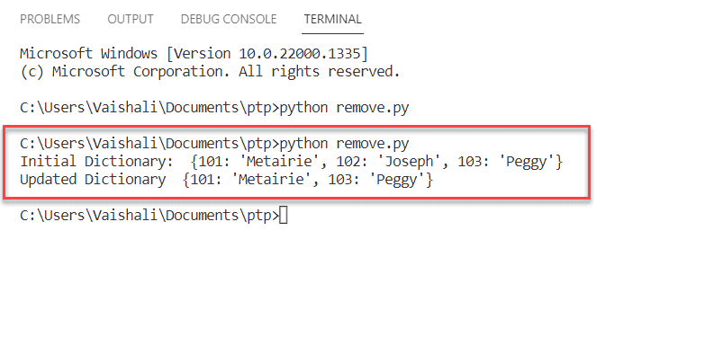 Python Dictionary 5 Removing elements from a dictionary in python